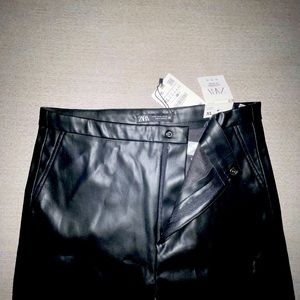 Zara faux leather ankle pants